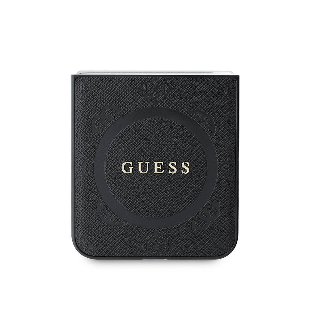 Galaxy Z Flip 6 Kılıf Guess Orjinal Lisanslı M-safe Şarj Özellikli Saffiano Metal Logo Kılıf