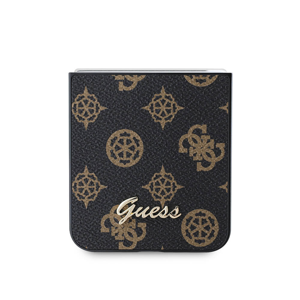 Galaxy Z Flip 6 Kılıf Guess Orjinal Lisanslı Peony Script Kapak Siyah