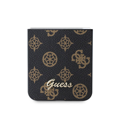 Galaxy Z Flip 6 Kılıf Guess Orjinal Lisanslı Peony Script Kapak Siyah