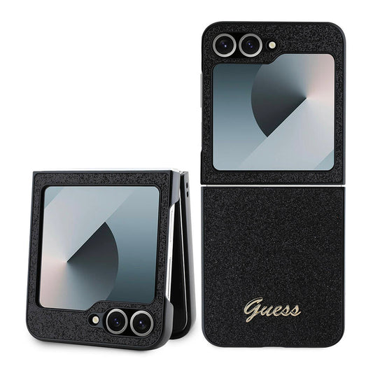 Galaxy Z Flip 6 Kılıf Guess Orjinal Lisanslı Yazı Logolu Glitter Script Kılıf