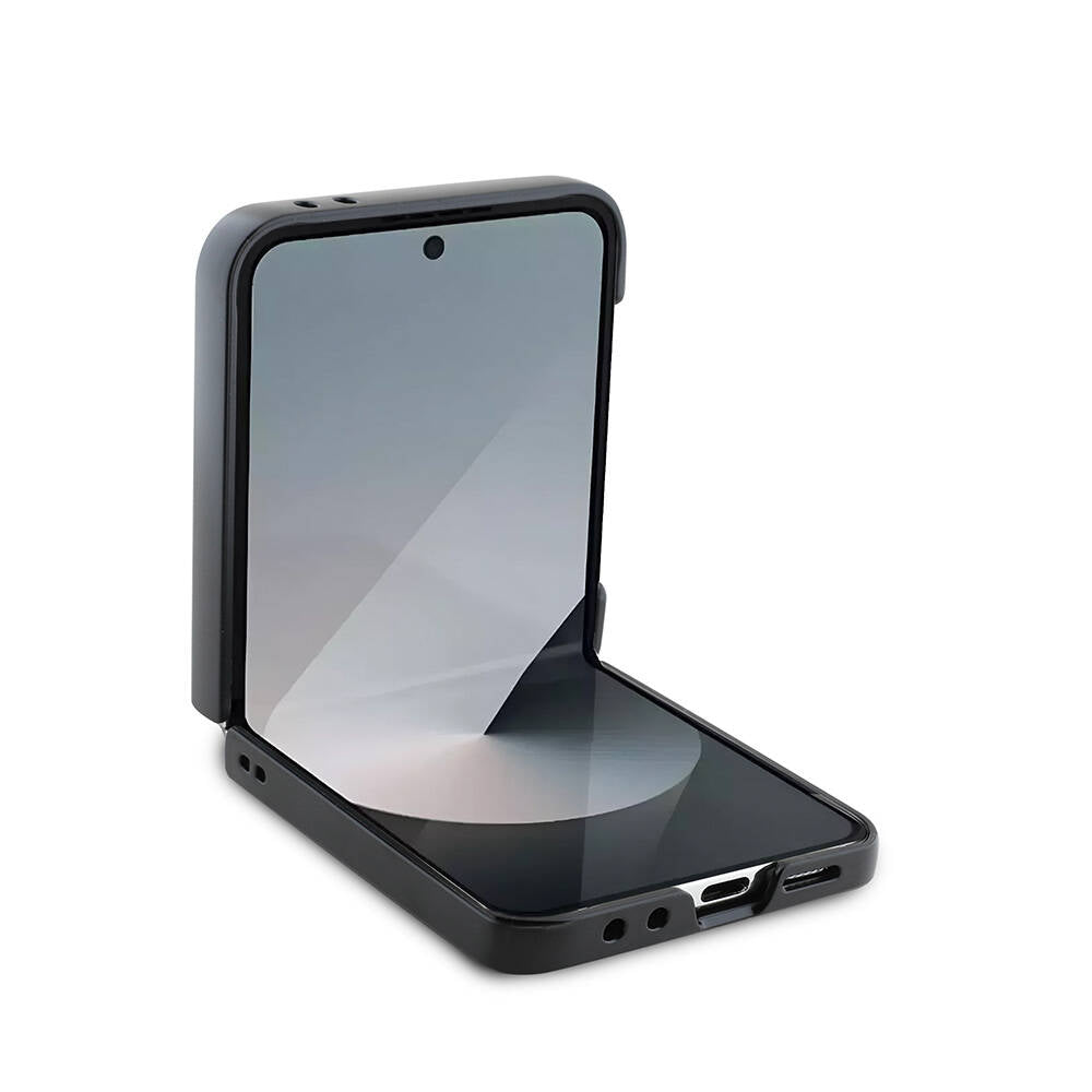 Galaxy Z Flip 6 Kılıf Lacoste Orjinal Lisanslı M-safe Şarj Özellikli Pike Desenli Arka Yüzey İkonik Timsah Dokuma Logolu Kılıf