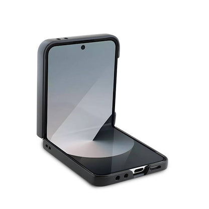 Galaxy Z Flip 6 Kılıf Lacoste Orjinal Lisanslı M-safe Şarj Özellikli Pike Desenli Arka Yüzey İkonik Timsah Dokuma Logolu Kılıf