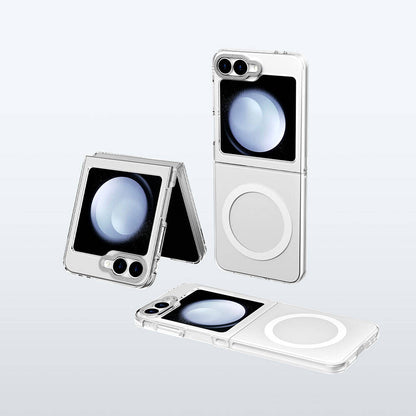 Galaxy Z Flip 6 Kılıf M-safe Şarj Özellikli Şeffaf Youngkit Crystal Shield Serisi Kılıf