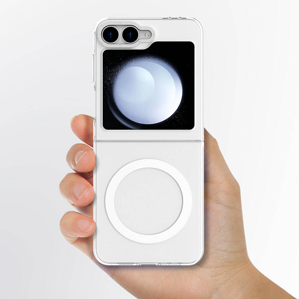 Galaxy Z Flip 6 Kılıf M-safe Şarj Özellikli Şeffaf Youngkit Crystal Shield Serisi Kılıf