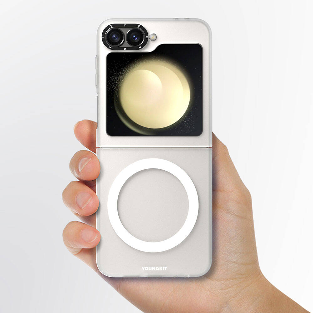 Galaxy Z Flip 6 Kılıf M-safe Şarj Özellikli Youngkit Hidden Sand Serisi Kılıf