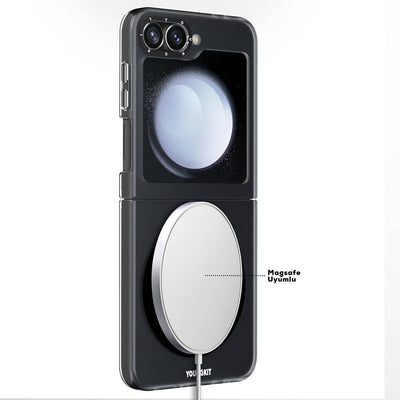 Galaxy Z Flip 6 Kılıf Magsafe Şarj Özellikli Youngkit Hidden Sand Serisi Kapak Siyah