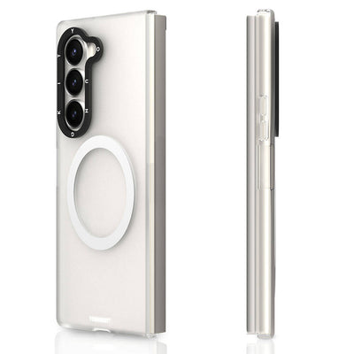 Galaxy Z Fold 6 Kılıf Magsafe Şarj Özellikli Youngkit Hidden Sand Serisi Kapak Beyaz