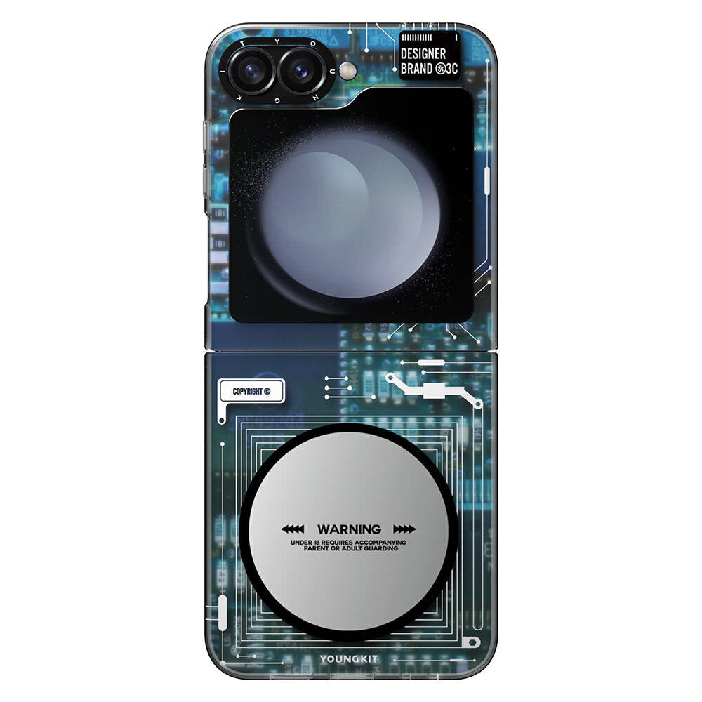 Galaxy Z Flip 6 Kılıf M-safe Şarj Özellikli Youngkit Technology Serisi Kılıf