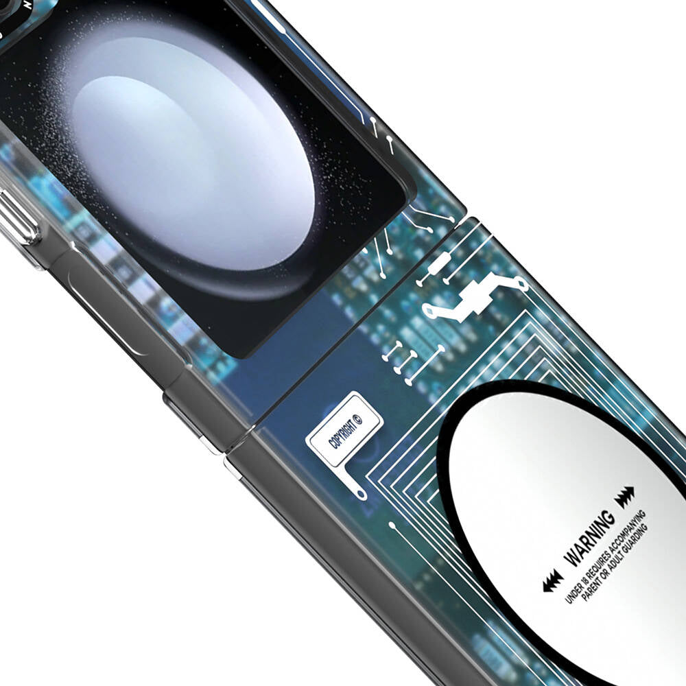 Galaxy Z Flip 6 Kılıf M-safe Şarj Özellikli Youngkit Technology Serisi Kılıf