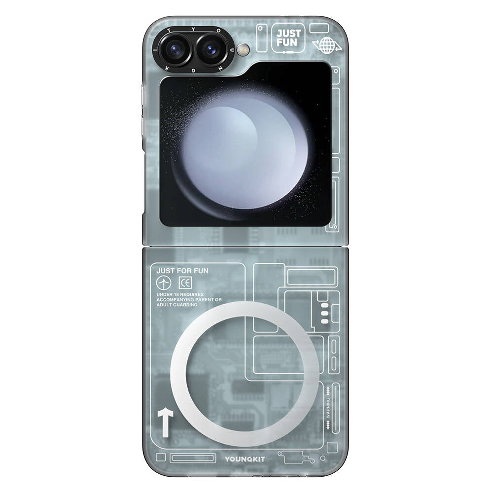 Galaxy Z Flip 6 Kılıf M-safe Şarj Özellikli Youngkit Technology Serisi Kılıf