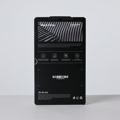 Galaxy Z Flip 7 Kılıf M-safe Şarj Özellikli 600D Aramid Fiber Pitaka Ultra-Slim Classic Serisi Black-Grey Twill Kılıf