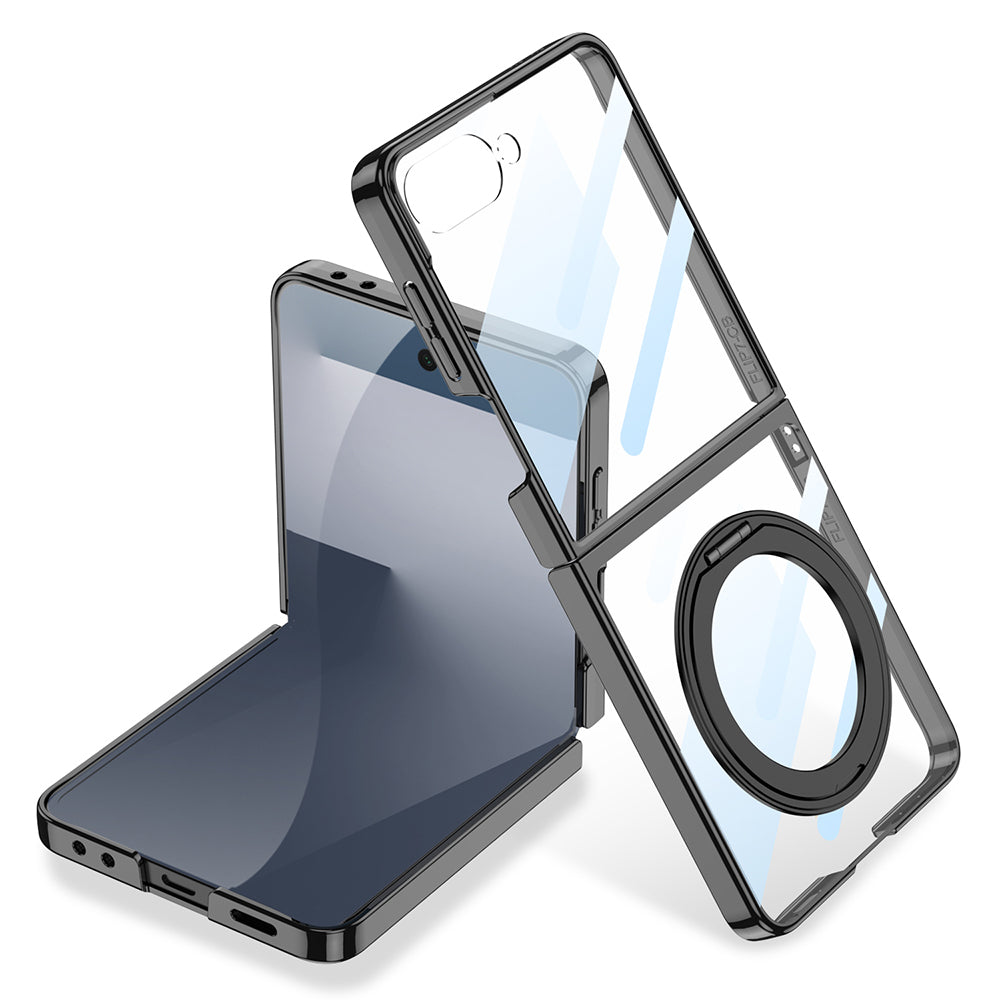 Galaxy Z Flip 7 M-safe Şarj Özellikli Zore Kıpta KPT-02 Standlı Kılıf