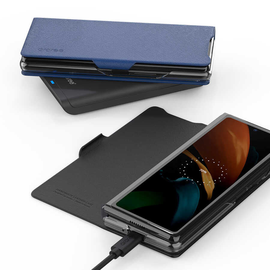 Galaxy Z Fold 2 Kılıf Araree Bonnet Kılıf Mavi