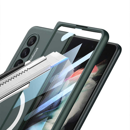 Galaxy Z Fold 3 Kılıf Wireless Şarj Özellikli Zore Kıpta M-safe Kılıf