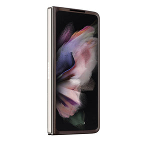 Galaxy Z Fold 5 Kılıf Guess Orjinal Lisanslı PU Deri Taşlı Üçgen Logo 4G Desenli Strass Kapak