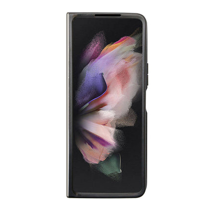 Galaxy Z Fold 5 Kılıf Guess Orjinal Lisanslı PU Deri Taşlı Üçgen Logo 4G Desenli Strass Kılıf