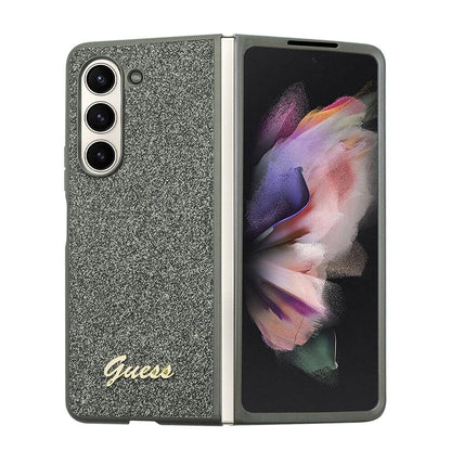 Galaxy Z Fold 5 Kılıf Guess Orjinal Lisanslı Yazı Logolu Glitter Flakes Kılıf