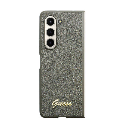 Galaxy Z Fold 5 Kılıf Guess Orjinal Lisanslı Yazı Logolu Glitter Flakes Kılıf