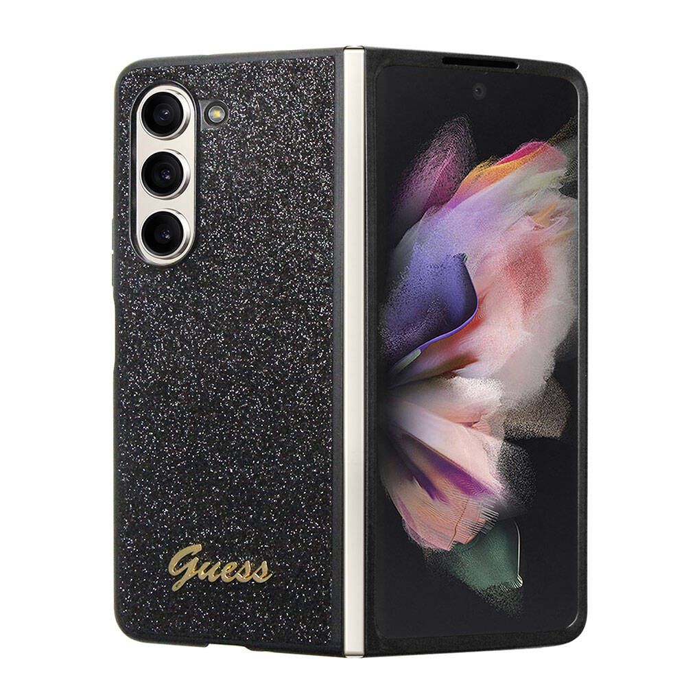 Galaxy Z Fold 5 Kılıf Guess Orjinal Lisanslı Yazı Logolu Glitter Script Kılıf