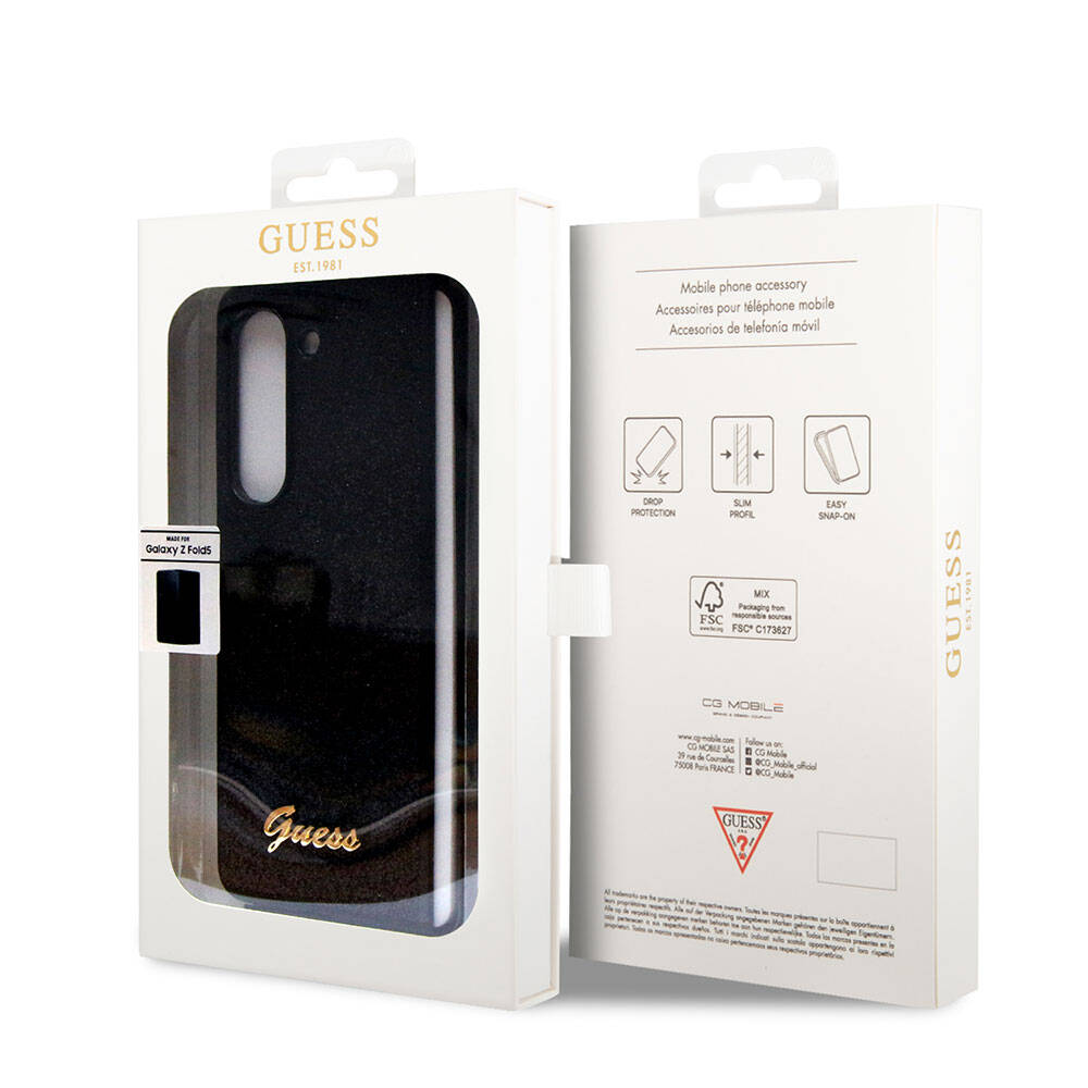 Galaxy Z Fold 5 Kılıf Guess Orjinal Lisanslı Yazı Logolu Glitter Script Kılıf