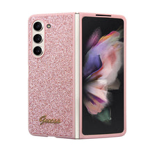 Galaxy Z Fold 5 Kılıf Guess Orjinal Lisanslı Yazı Logolu Glitter Script Kapak