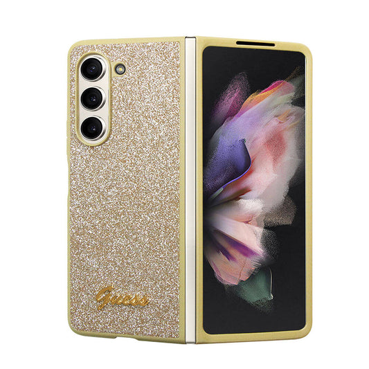 Galaxy Z Fold 5 Kılıf Guess Orjinal Lisanslı Yazı Logolu Glitter Script Kılıf