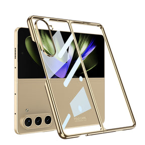 Galaxy Z Fold 5 Kılıf Zore Full Camlı Kıpta Tam Koruma Renkli Şık Kapak