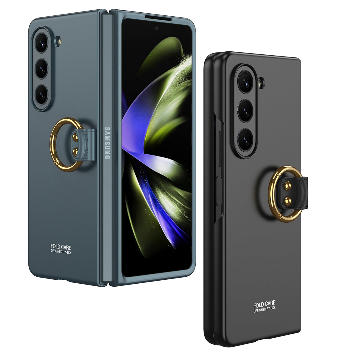 Galaxy Z Fold 5 Kılıf Zore Kıpta Yüzüklü Flip Sert Kılıf