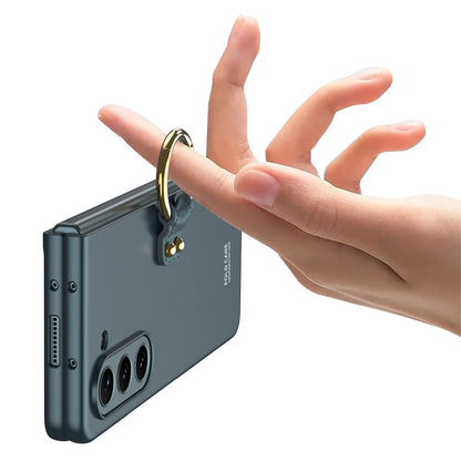 Galaxy Z Fold 5 Kılıf Zore Kıpta Yüzüklü Flip Sert Kılıf