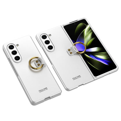 Galaxy Z Fold 5 Kılıf Zore Kıpta Yüzüklü Flip Sert Kılıf