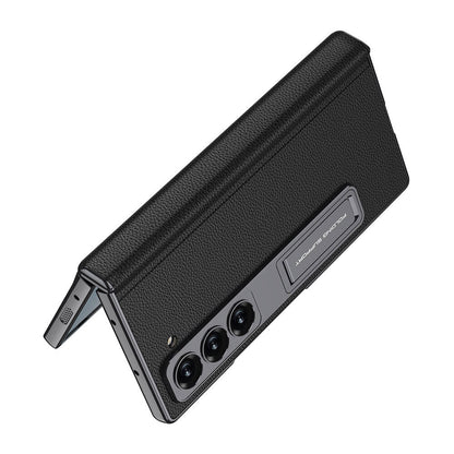 Galaxy Z Fold 6 Kılıf Deri Standlı Zore Kıpta Premium Kılıf