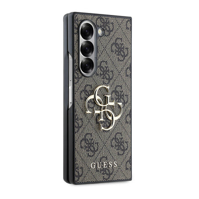 Galaxy Z Fold 6 Kılıf Guess Orjinal Lisanslı Leather Metal Logo Kapak Pembe