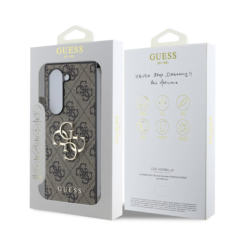 Galaxy Z Fold 6 Kılıf Guess Orjinal Lisanslı Leather Metal Logo Kılıf