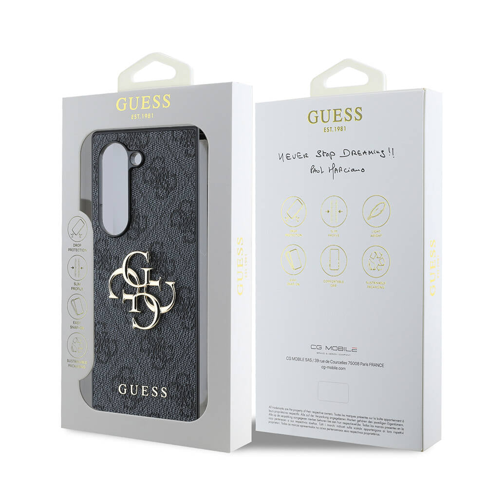 Galaxy Z Fold 6 Kılıf Guess Orjinal Lisanslı Leather Metal Logo Kılıf