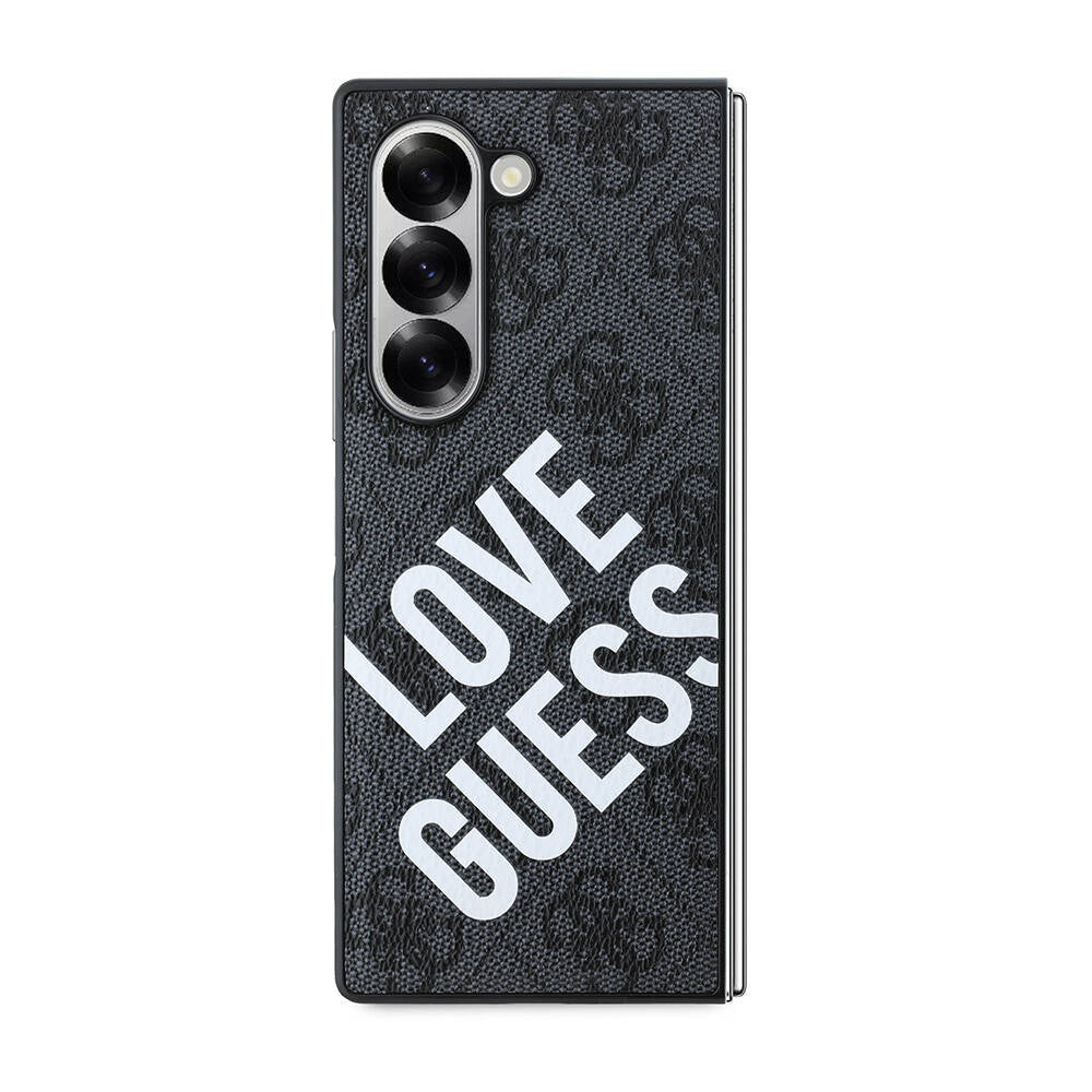Galaxy Z Fold 6 Kılıf Guess Orjinal Lisanslı M-safe Şarj Özellikli Love Guess Printing Kılıf