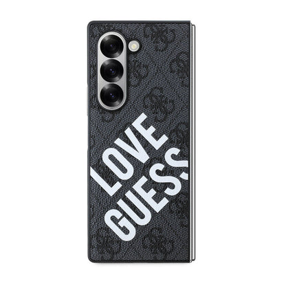 Galaxy Z Fold 6 Kılıf Guess Orjinal Lisanslı M-safe Şarj Özellikli Love Guess Printing Kılıf