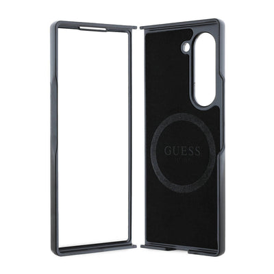 Galaxy Z Fold 6 Kılıf Guess Orjinal Lisanslı Magsafe Şarj Özellikli Love Guess Printing Kapak Siyah