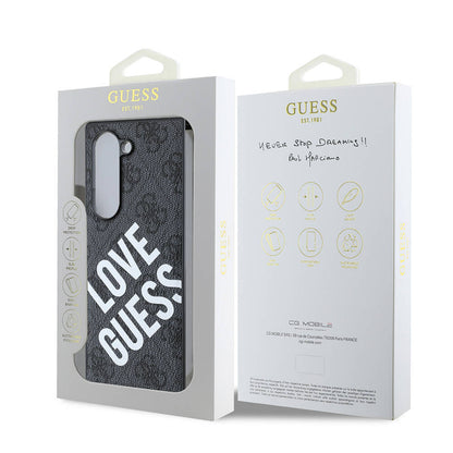Galaxy Z Fold 6 Kılıf Guess Orjinal Lisanslı M-safe Şarj Özellikli Love Guess Printing Kılıf