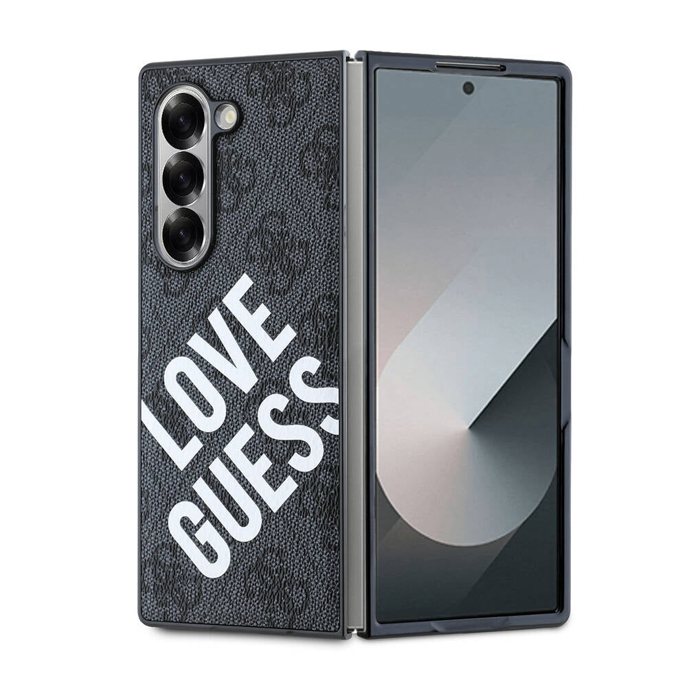 Galaxy Z Fold 6 Kılıf Guess Orjinal Lisanslı M-safe Şarj Özellikli Love Guess Printing Kılıf