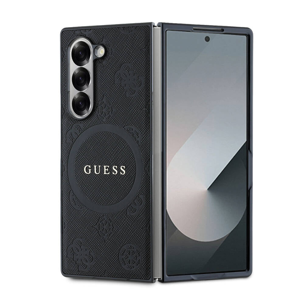 Galaxy Z Fold 6 Kılıf Guess Orjinal Lisanslı M-safe Şarj Özellikli Saffiano Metal Logo Kılıf