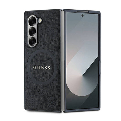 Galaxy Z Fold 6 Kılıf Guess Orjinal Lisanslı M-safe Şarj Özellikli Saffiano Metal Logo Kılıf