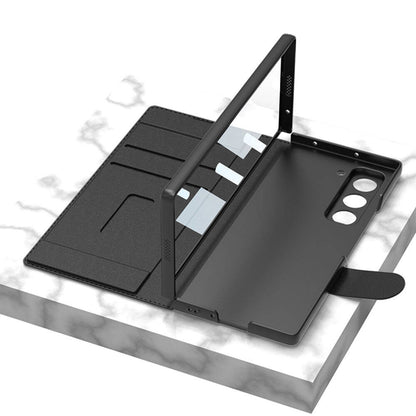 Galaxy Z Fold 6 Kılıf Kamera Korumalı Kadife Tasarımlı Zore Kıpta Kalem Bölmeli Fest Kılıf