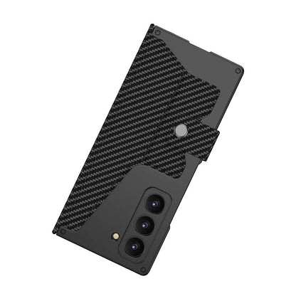 Galaxy Z Fold 6 Kılıf Kamera Korumalı Karbon Tasarımlı Zore Kıpta Kalem Bölmeli Fest Kılıf