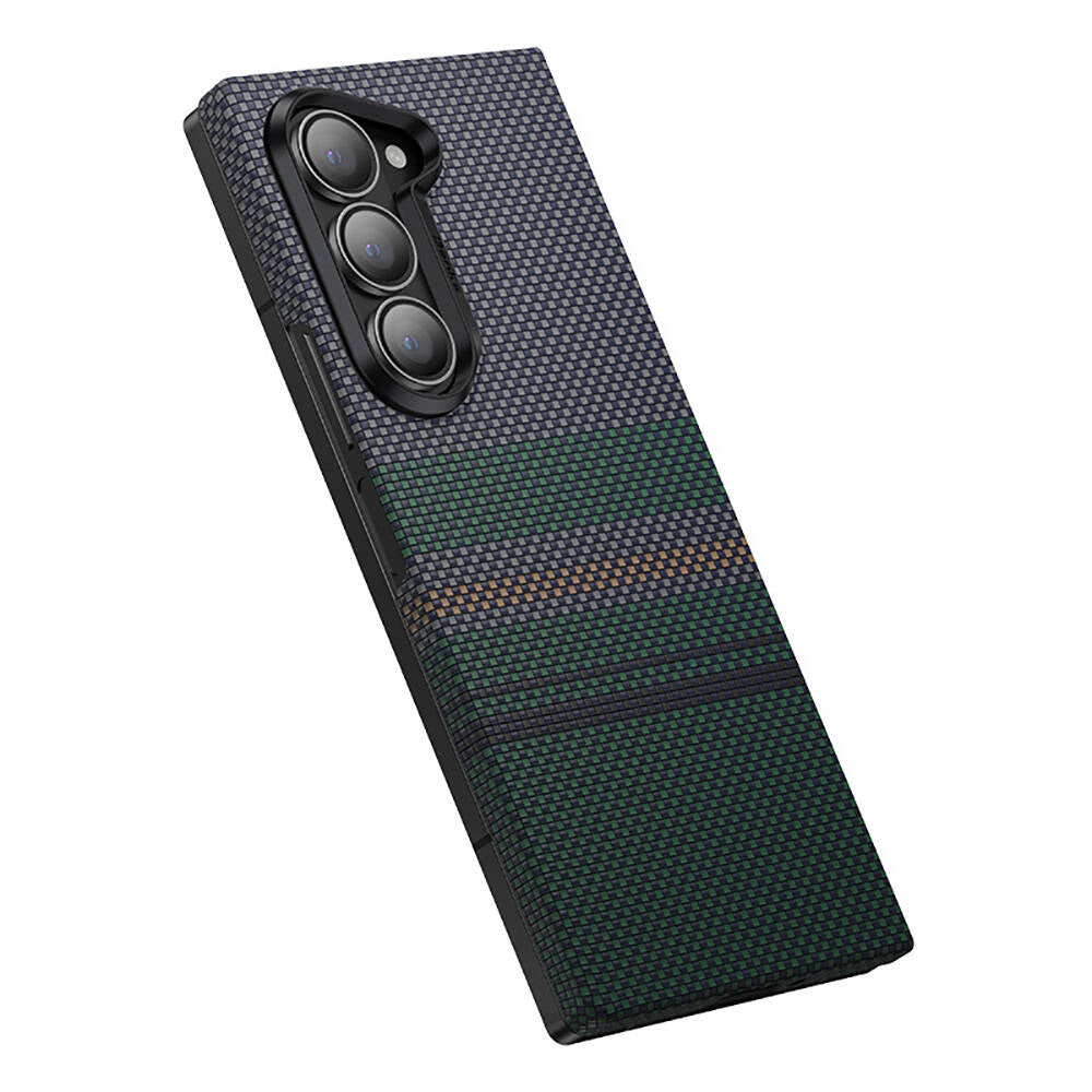 Galaxy Z Fold 6 Kılıf Karbon Fiber Tasarımlı Benks Aurora ArmorAir Kevlar Kılıf