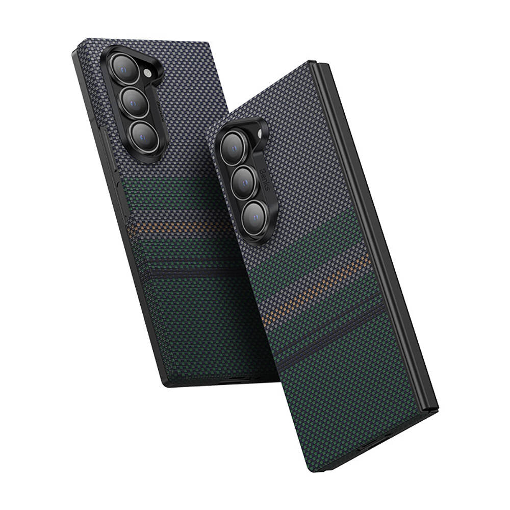 Galaxy Z Fold 6 Kılıf Karbon Fiber Tasarımlı Benks Aurora ArmorAir Kevlar Kılıf