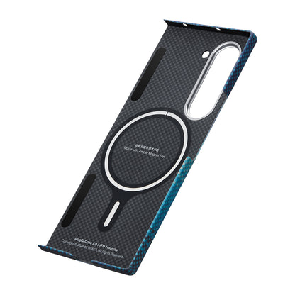 Galaxy Z Fold 6 Kılıf M-safe Şarj Özellikli Aramid Fiber Pitaka Tactile Woven Sunset-Moonrise Serisi Moonrise Kılıf