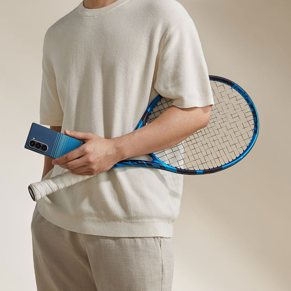 Galaxy Z Fold 6 Kılıf M-safe Şarj Özellikli Aramid Fiber Pitaka Tactile Woven Sunset-Moonrise Serisi Moonrise Kılıf