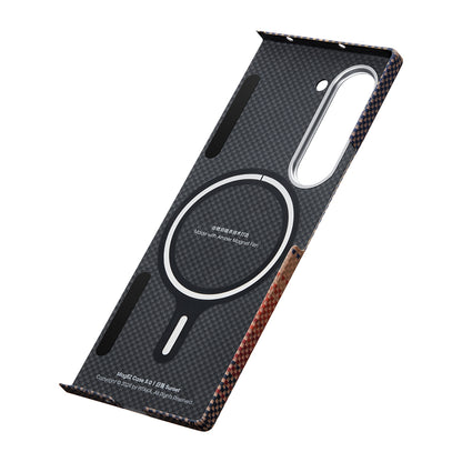 Galaxy Z Fold 6 Kılıf M-safe Şarj Özellikli Aramid Fiber Pitaka Tactile Woven Sunset-Moonrise Serisi Sunset Kılıf