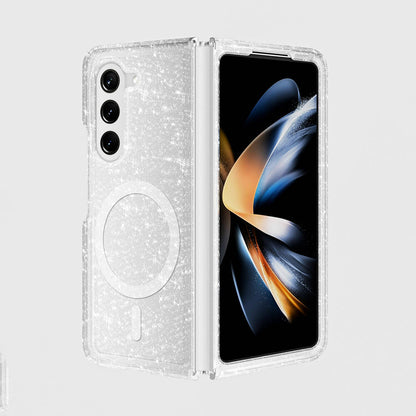 Galaxy Z Fold 6 Kılıf M-safe Şarj Özellikli Parlayan Simli Saydam Renkli Zore Allstar Kılıf