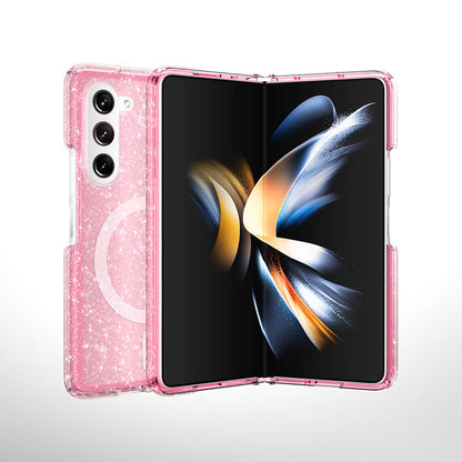 Galaxy Z Fold 6 Kılıf M-safe Şarj Özellikli Parlayan Simli Saydam Renkli Zore Allstar Kılıf